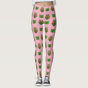 Niedlicher Bookworm Owl Reading Book Cartoon Leggings