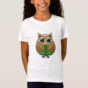 Niedlicher Bookworm Owl Reading Book Cartoon T-Shirt