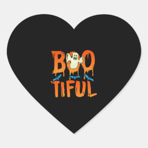 Niedlicher Bootiful Ghost Bootiful Funny Beautiful Herz-Aufkleber