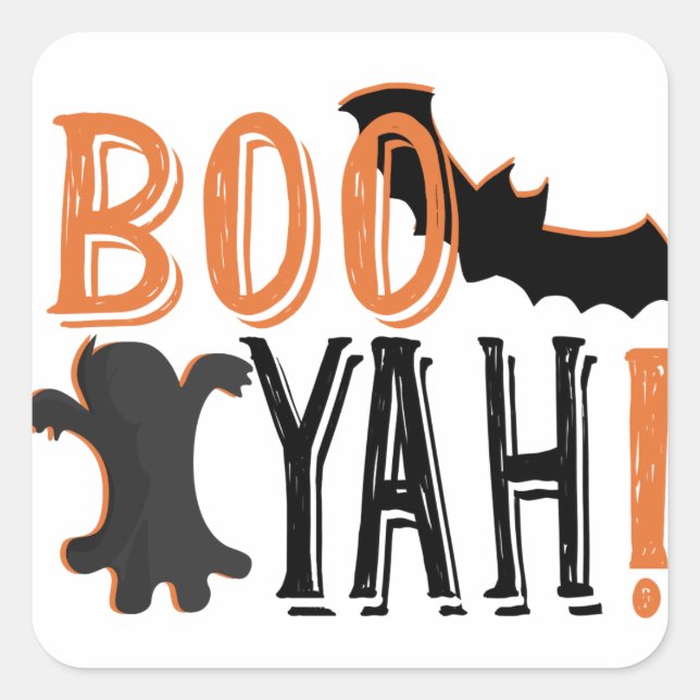 niedlicher Booyah-halloween Quadratischer Aufkleber (Vorderseite)