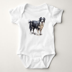 Niedlicher Border Collie Welpe Hund Baby Strampler