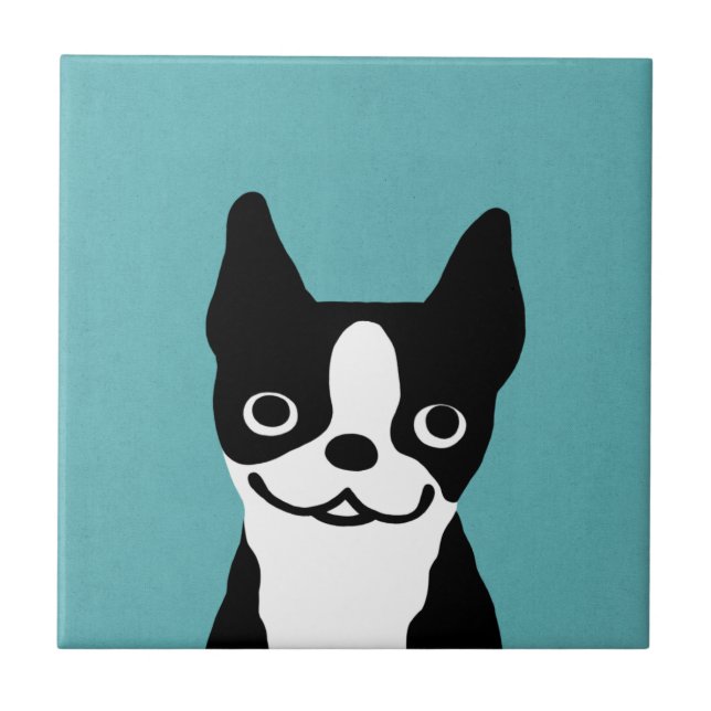 Niedlicher Boston Terrier Fliese (Vorderseite)