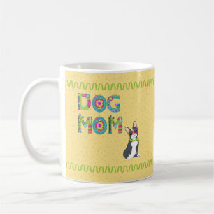 Niedlicher Boston Terrier Fun farbenfroher Name Kaffeetasse