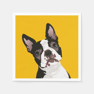 Niedlicher Boston-Terrier-Hund für Serviette