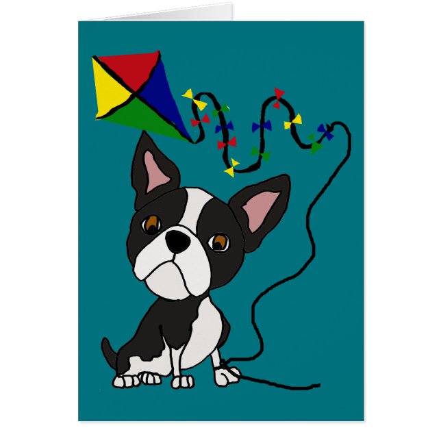 Niedlicher Boston-Terrier-Hundefliegen-Drachen (Vorne)