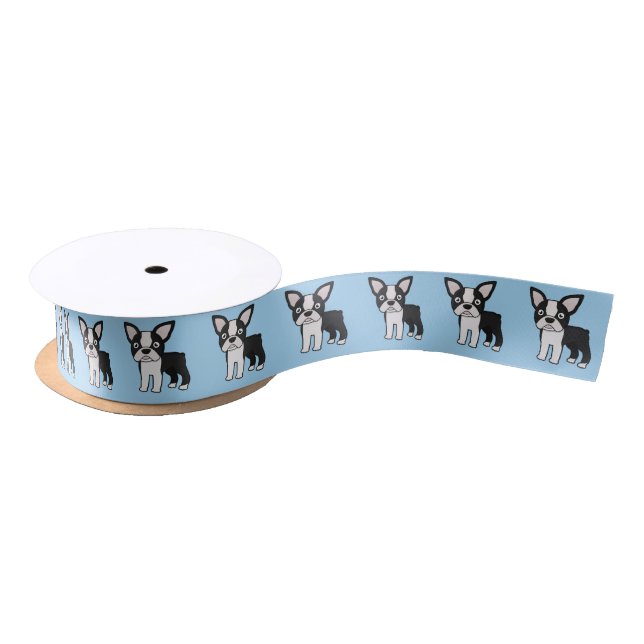 Niedlicher Boston-Terrier Satinband (Spule)