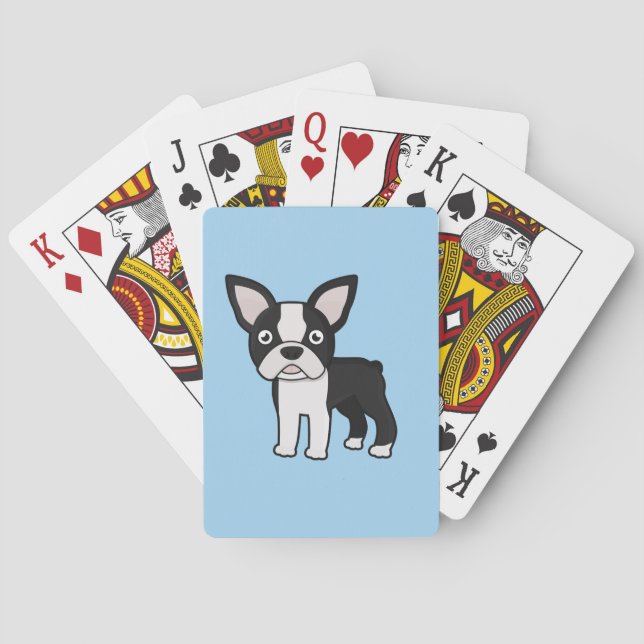 Niedlicher Boston-Terrier Spielkarten (Rückseite)