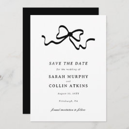 Niedlicher Bow-Absturz Save the Date Einladung