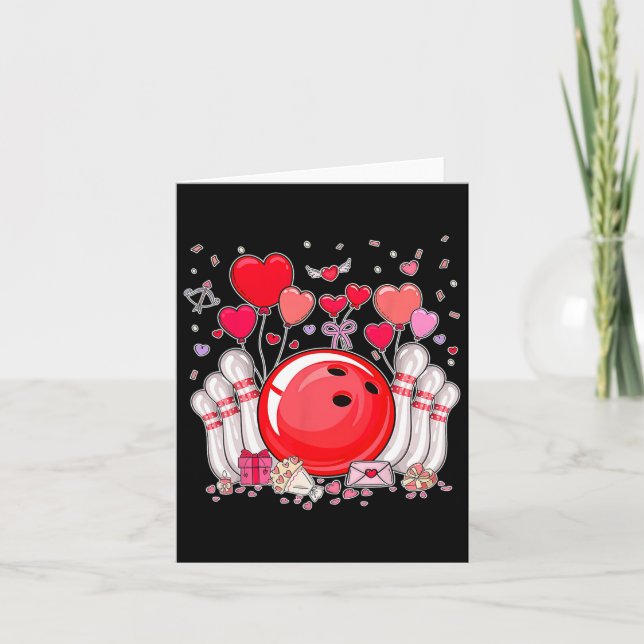 Niedlicher Bowling Byll Valentine Heart Lover Play Karte (Vorderseite)