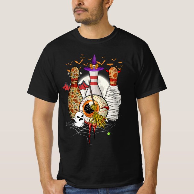 Niedlicher Bowling Drei Buttone Hexenmuschelschale T-Shirt (Vorderseite)
