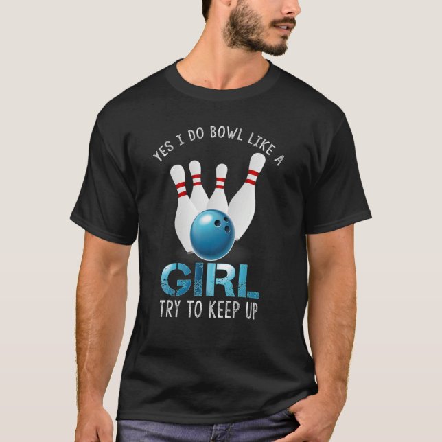 Niedlicher Bowling für Frauen Mädchen Bowler Spare T-Shirt (Vorderseite)