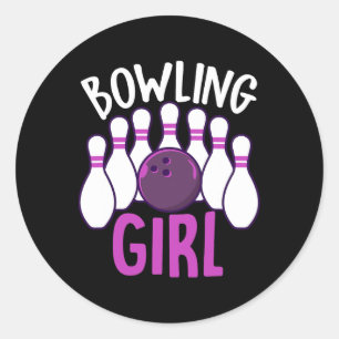 Niedlicher Bowling Girl Funny Bowler Enthusiasten  Runder Aufkleber