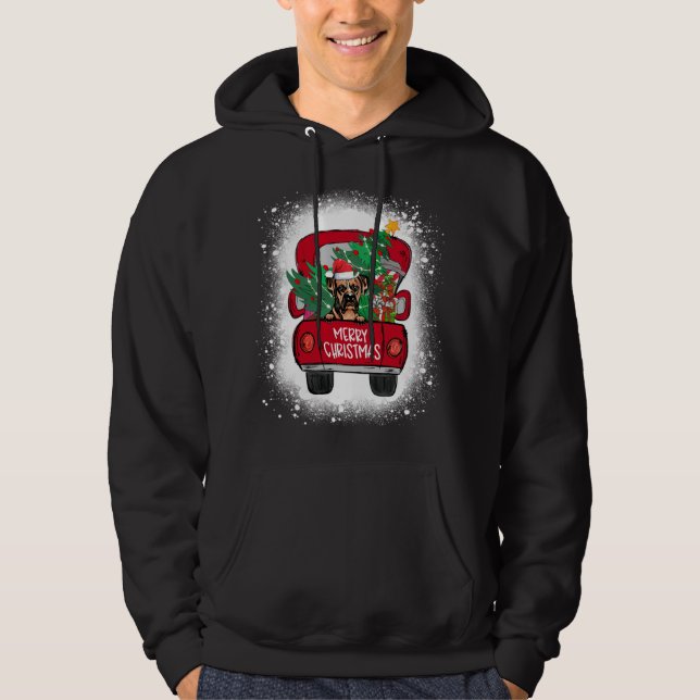 Niedlicher Boxer Dog Red Truck Frohe Weihnachten g Hoodie (Vorderseite)