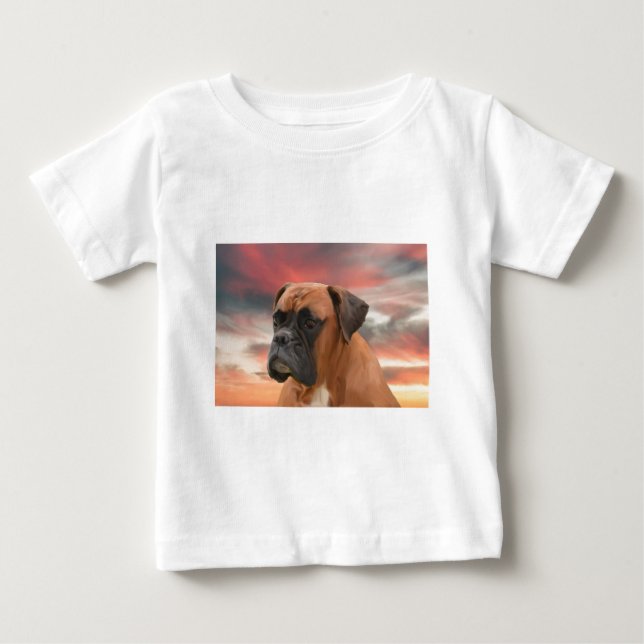 Niedlicher Boxer Hund Aquarellmalerei Art Baby T-shirt (Vorderseite)