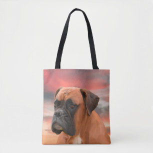 Niedlicher Boxer Hund Aquarellmalerei Art Tasche