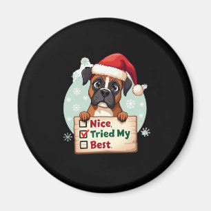 Niedlicher Boxer Hund Weihnachten Nizza mein Beste Magnet