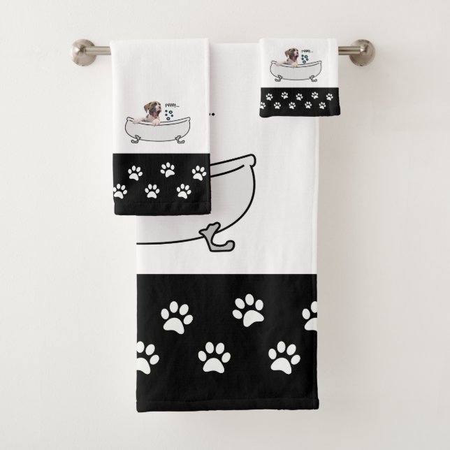 Niedlicher Boxer-Welpe - gehobenes Badezimmer-Deko Badhandtuch Set (Insitu)