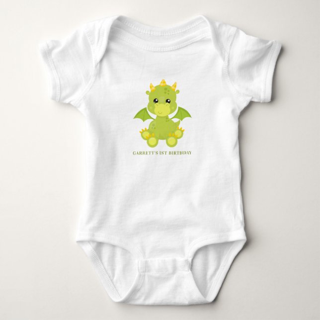 Niedlicher Boy Dragon 1. Geburtstag Baby Strampler (Vorderseite)