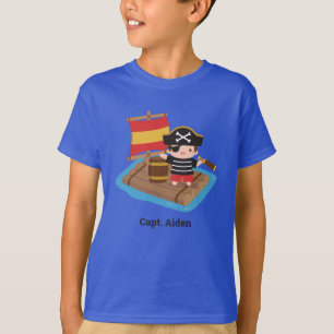 Niedlicher Boy Pirate Set Segel Holzschiff Kinder T-Shirt