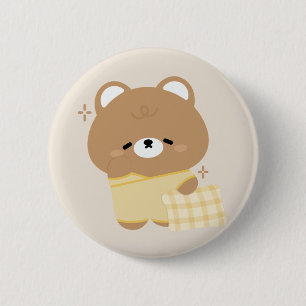 Niedlicher Braunbär Button