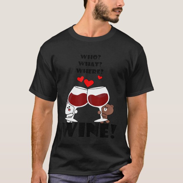 Niedlicher Braunbär cong sonniges Kaninchen, wer w T-Shirt (Vorderseite)