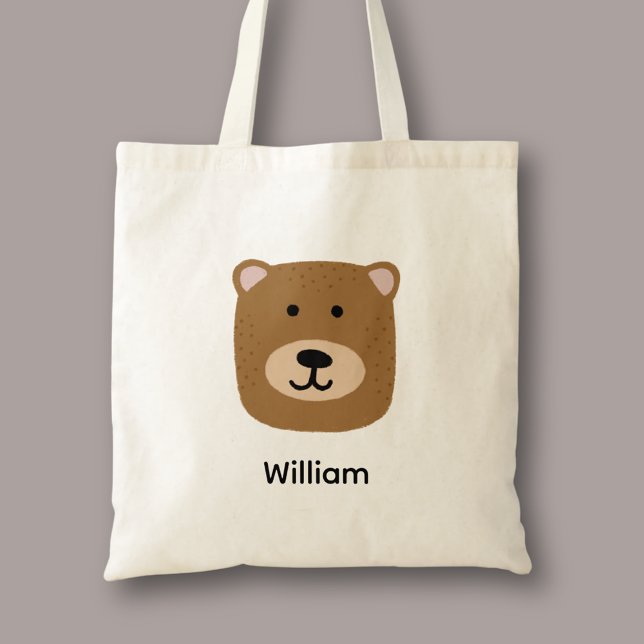Niedlicher Braunbär Tragetasche (Cute brown bear personalized tote bag)
