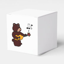 Niedlicher brauner Bär Gitarre spielen Cartoon Art