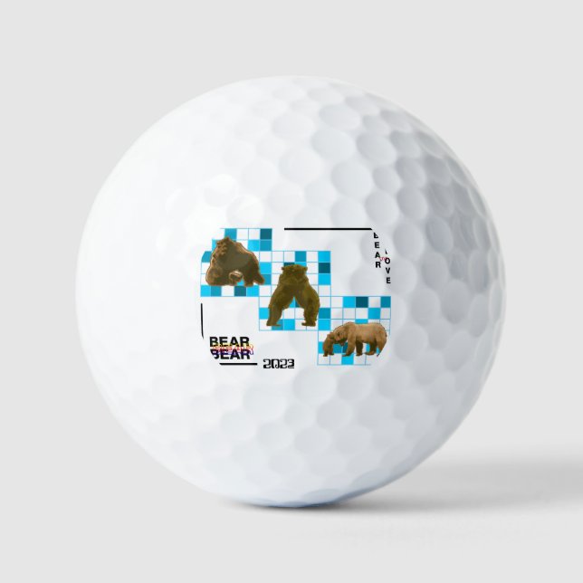 Niedlicher brauner Bär in Liebe Golfball (Vorderseite)