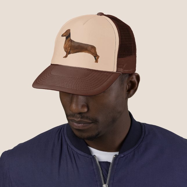 Niedlicher brauner Dackel Truckerkappe (Beispiel)