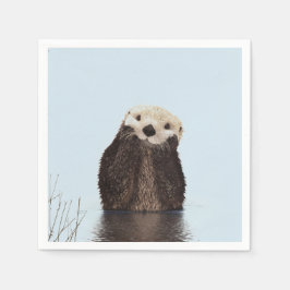 Niedlicher brauner Otter im Wasser Serviette