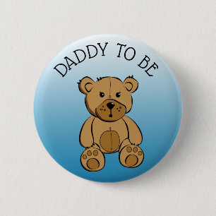 Niedlicher brauner Teddy-Bär-Vater als Button