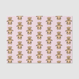 Niedlicher brauner Teddybär für Kinder Rosa Seidenpapier
