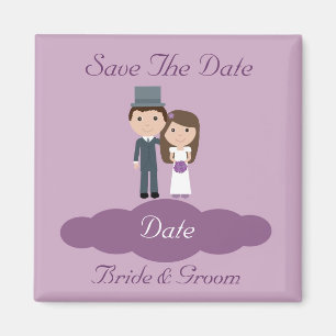 Niedlicher Braut- u. BräutigamSave the Date Magne Magnet