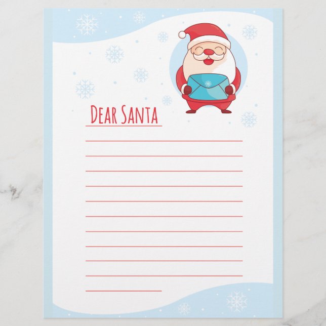 Niedlicher Brief an den lieben Weihnachtsmann geze (Vorderseite)