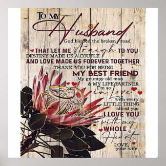 Niedlicher Brief an Ehemann | Cooles Geschenk | Poster