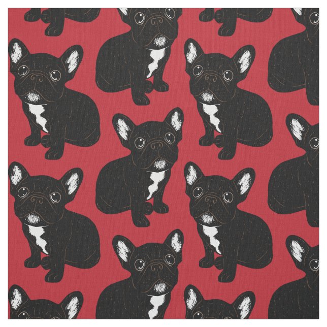 Niedlicher Brindle Frenchie Welpe Stoff (Muster)