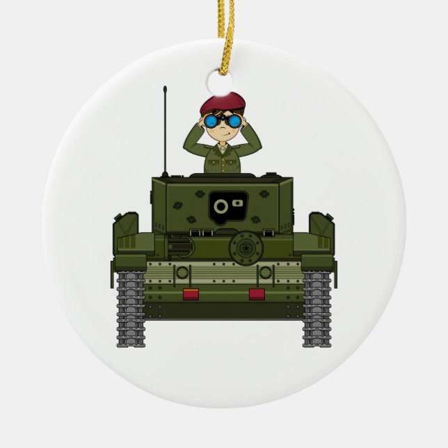 Niedlicher britische Armee-Soldat in der Keramikornament (Vorne)