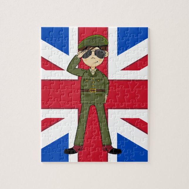 Niedlicher britische Armee-Soldat-Puzzle (Vertikal)