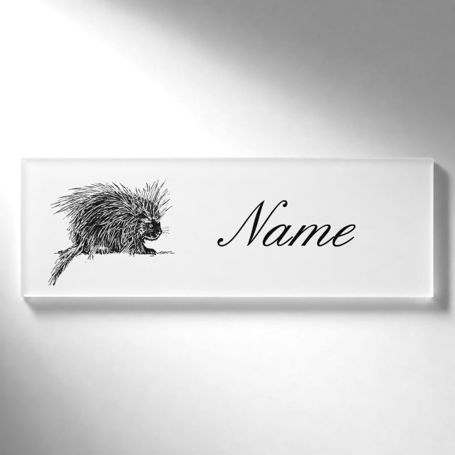 Niedlicher britischer Igel Thunder_Cove Namenschild (Vorderseite)