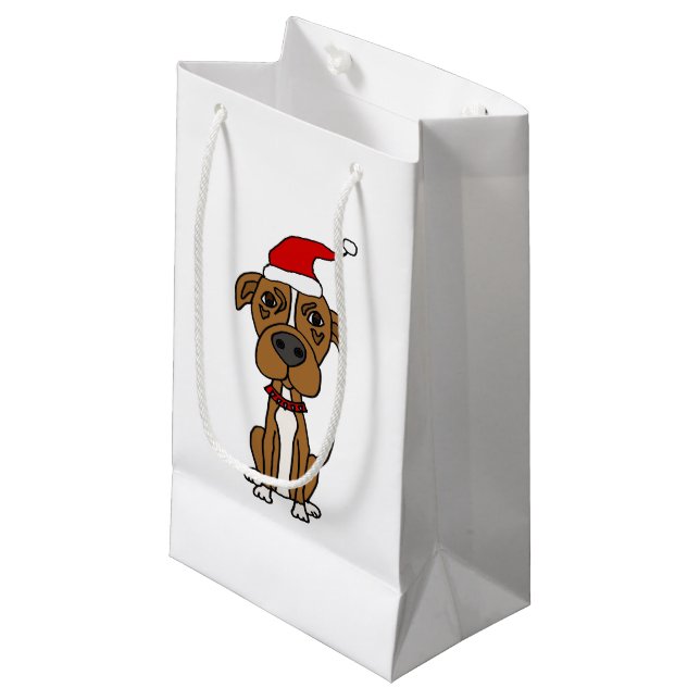 Niedlicher Brown-Grubenstier im Kleine Geschenktüte (Vorderseite Schrägansicht)