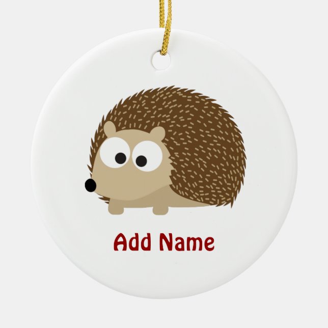 Niedlicher Brown-Igel Keramikornament (Vorne)