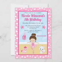 Niedlicher Brünetter Ballerina-Kindergeburtstag