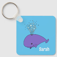 Niedlicher Bubble Whale Personalisierter Schlüssel