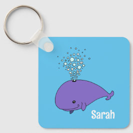 Niedlicher Bubble Whale Personalisierter Schlüssel Schlüsselanhänger