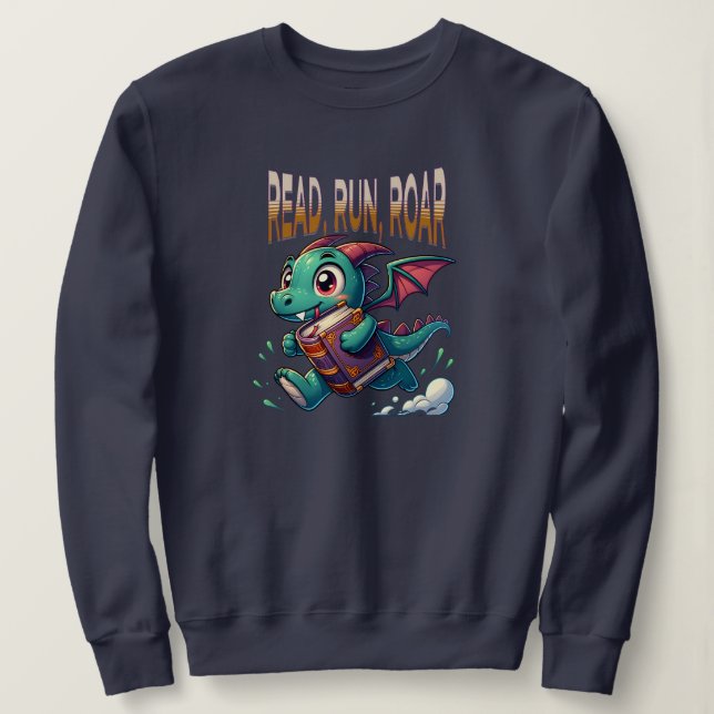 Niedlicher Buchdrache Sweatshirt (Design vorne)