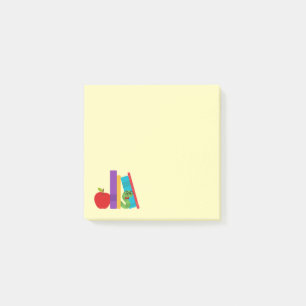 Niedlicher Bücherwurm mit Apfelkinderdesign Post-it Klebezettel