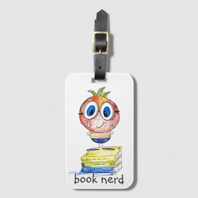 Niedlicher buchstäblicher Nerd Gepäckanhänger (Vorderseite Vertikal)