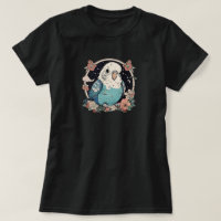 Niedlicher Budgie im Blumenkranz T - Shirt der Fra