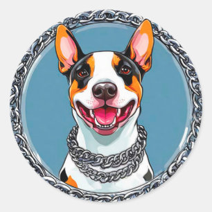 Niedlicher Bull Terrier Hund Runder Aufkleber