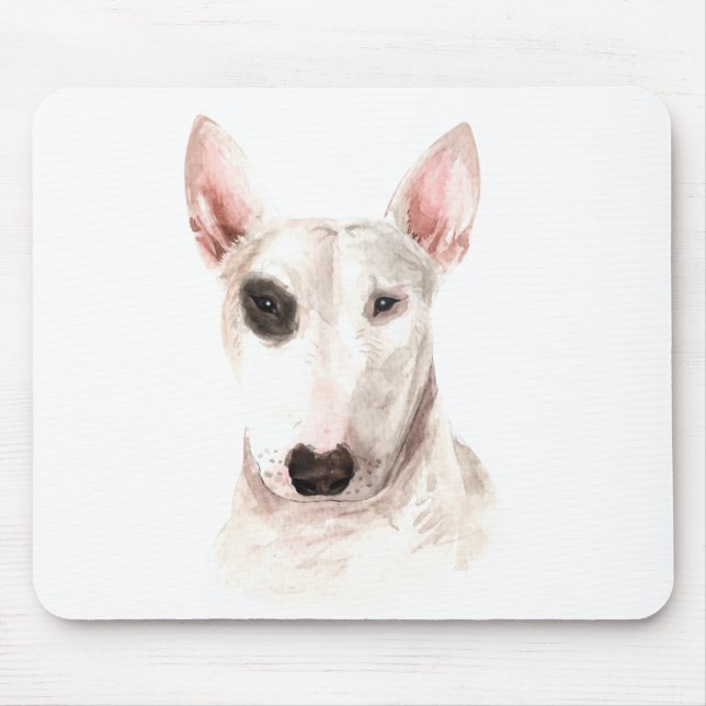 Niedlicher Bull Terrier Welpe Hund Lover Wasserfar Mousepad (Vorne)